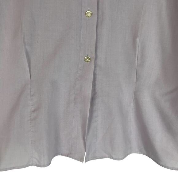 Vintage short sleeve button front blouse pin tuck accents - Picture 3 of 5
